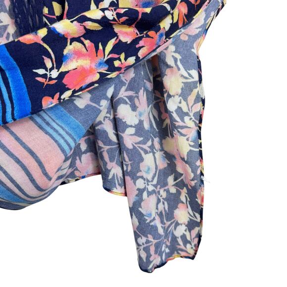 Colleen Lopez Boho Colorful Floral Crochet Lightweight Open Oversized Tunic M L - Picture 8 of 9